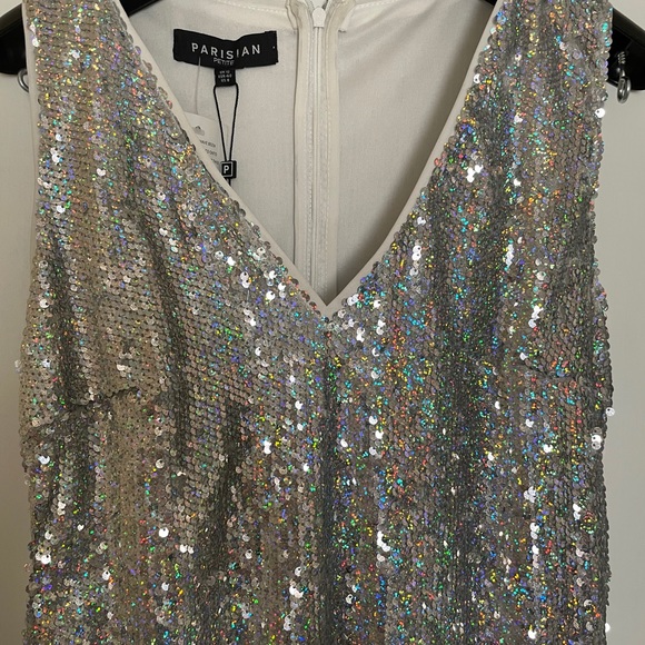 Silver, multicolored sequin, mini - Picture 4 of 6